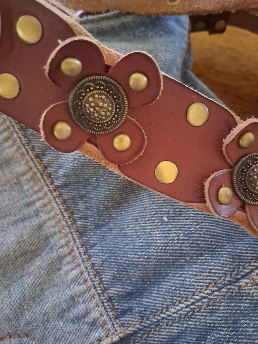Patricia Nash Leather Denim patchwork , cross body or shoulder. - Picture 3 of 9